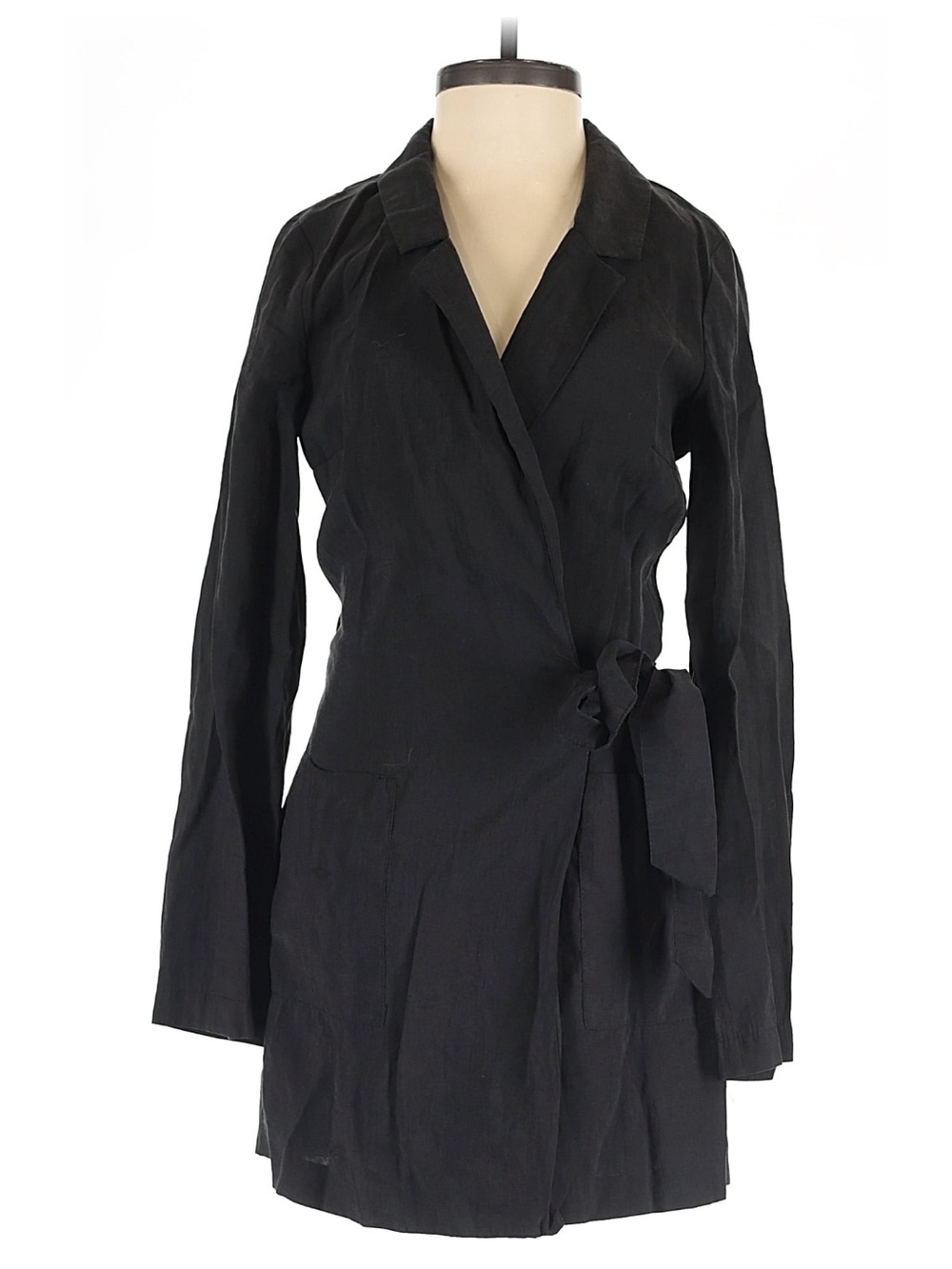 Zara TRF Black Wrap Romper Women’s Small Tie Waist Surplice One Piece Shorts xs - Picture 2 of 5